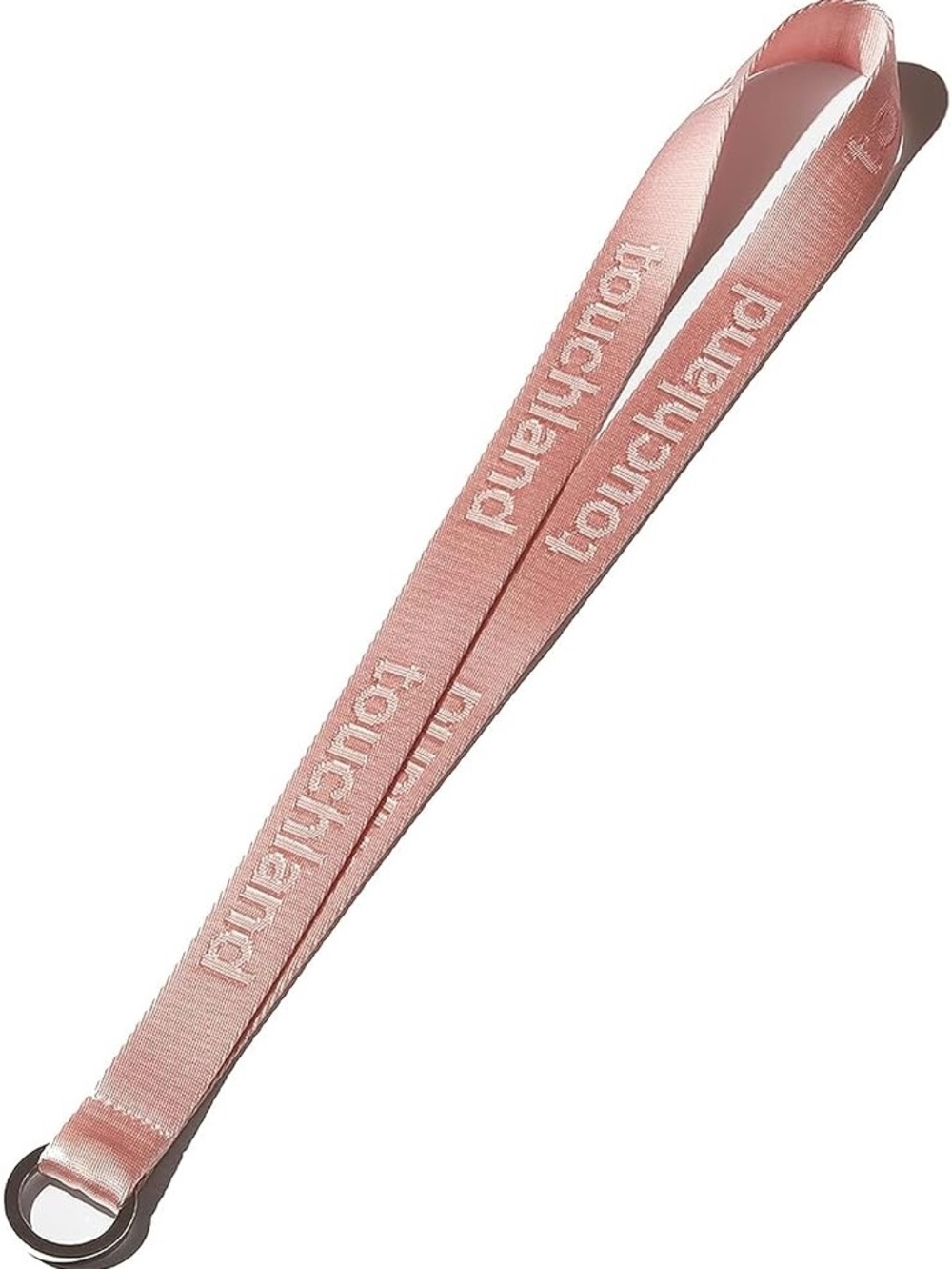 Touchland | Pink Smooth Nylon Lanyard and Keyring | 18.5” Long